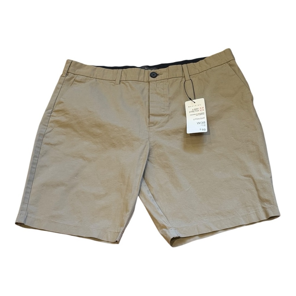 🆕NWT Denim&Co Men's Comfort Flat 4 way stretch flat front shorts. Waist size 38